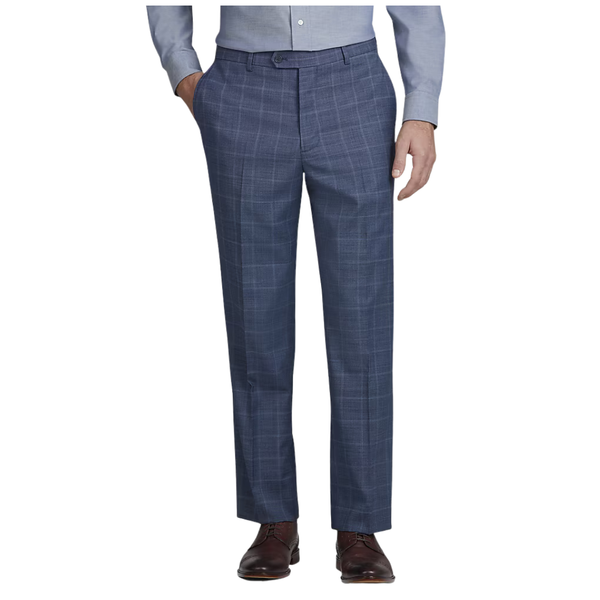 Jos. A. Bank Tailored Fit Windowpane Plaid Suit Wool Blend
