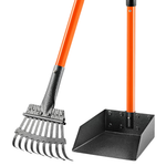 Long Handle Stainless Dog Metal Tray & Rake Set