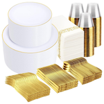 700-Piece Gold Plastic Dinnerware Set, Service For 100
