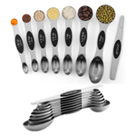 8-Pack Stainless Steel Magnetic Measuring Spoons Set