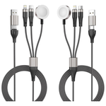 2-Pack 4' Cuanyeon 6-in-1 Multi Charging Cable (Dark grey)