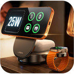 LISEN Qi2.2 25W 3-in-1 USB-C Magnetic Wireless Charging Station