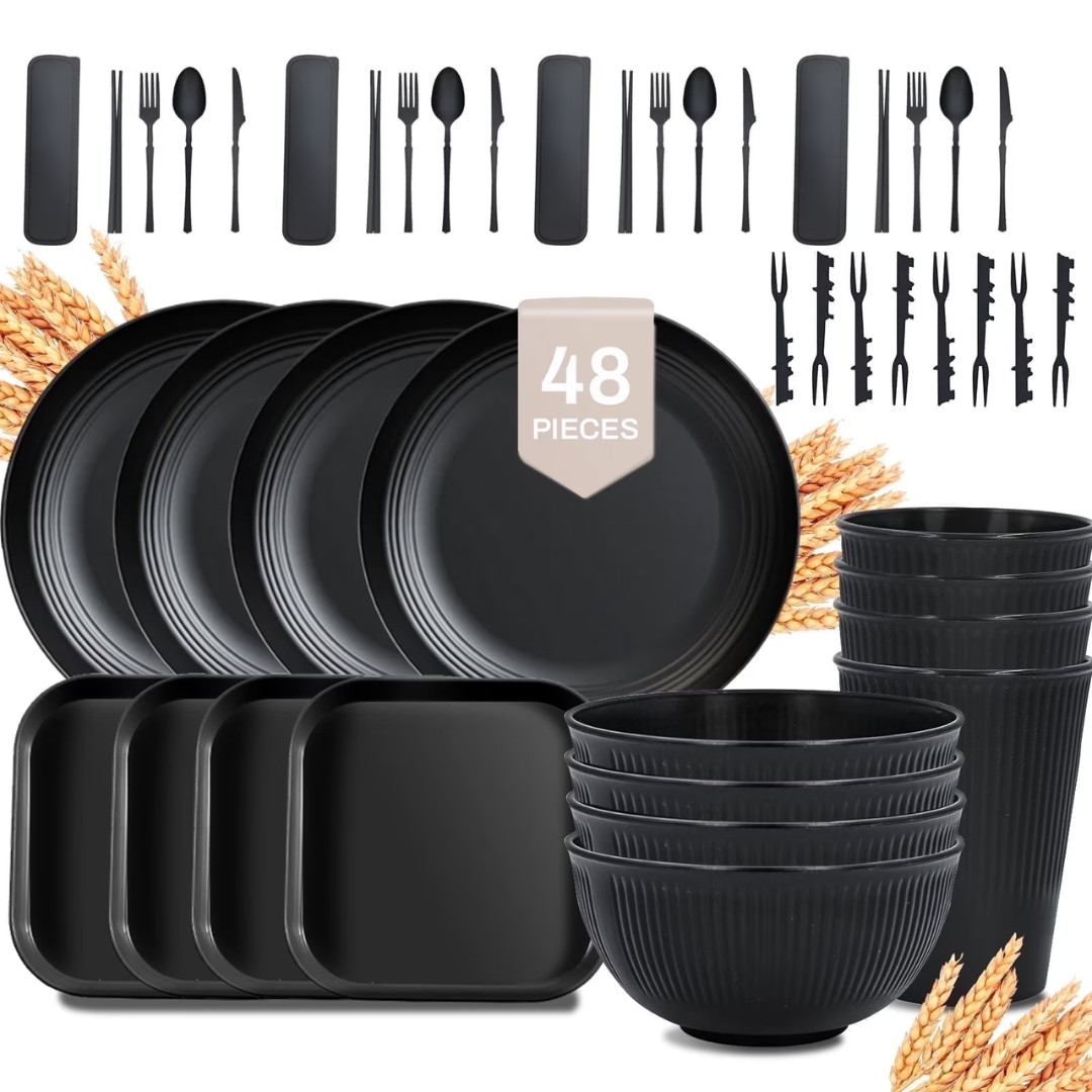 48-Piece Soulgenix Wheat Straw Dinnerware Set For 4 (3 Colors)