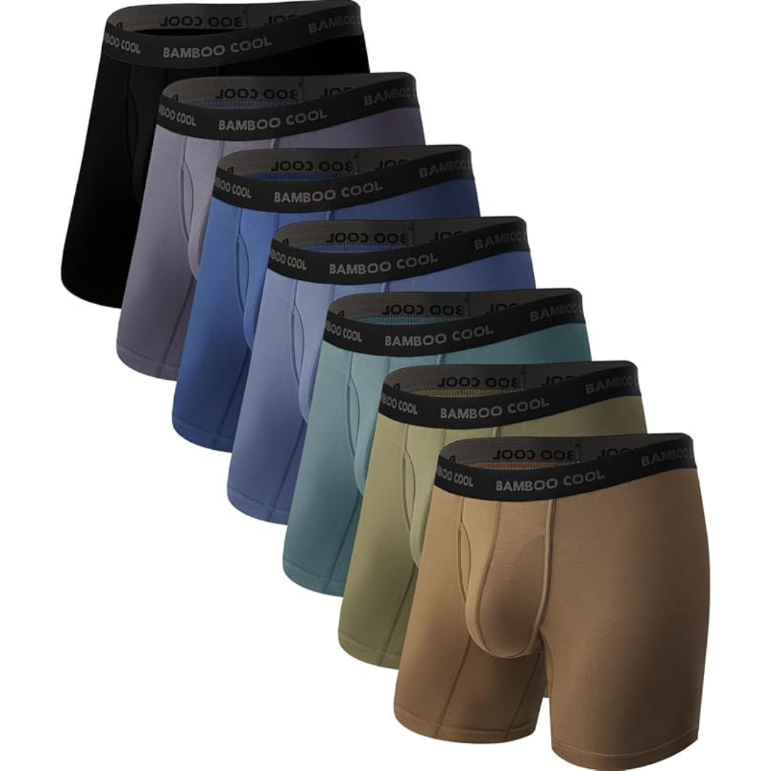 7-Pack Bamboo Cool Men's Ultra ComfortSoft Moisture Wicking Boxer Briefs