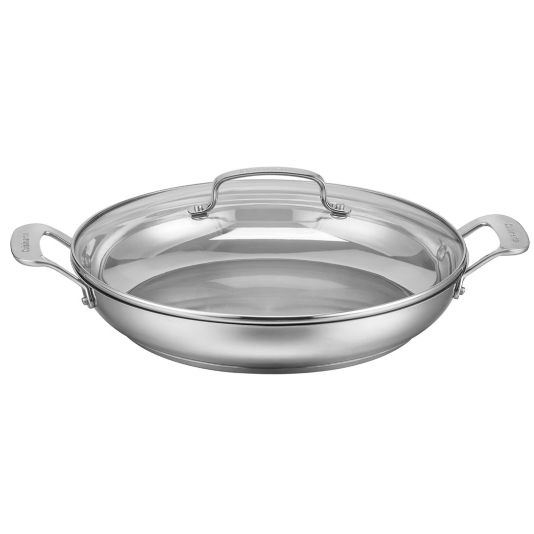 12" Cuisinart Classic Stainless Steel Everyday Pan With Tempered Glass Lid