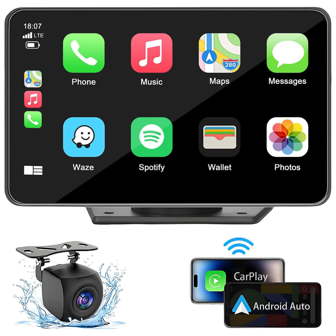 7" Touch Screen HD Portable Wireless Carplay
