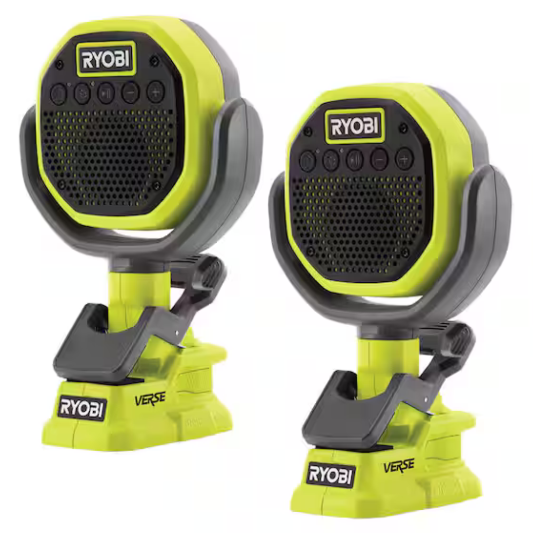 2-Pack RYOBI ONE+ 18V Cordless VERSE Clamp Speaker