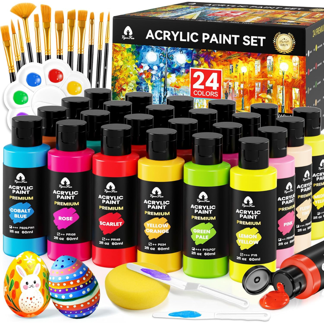 40-Piece 24 Colors (60ml) Acrylic Paint Set