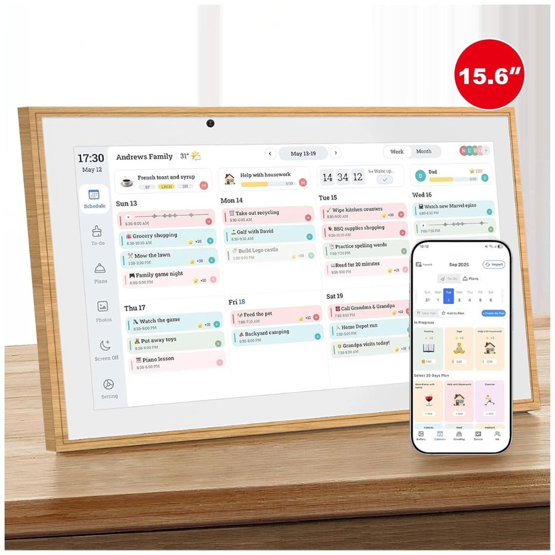 15.6" Wall Planner Electronic Calendar & Chore Chart