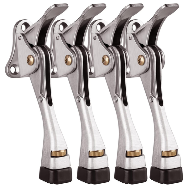 4-Pack 4" Kickdown Heavy Duty Door Stoppers With Rubber Tip