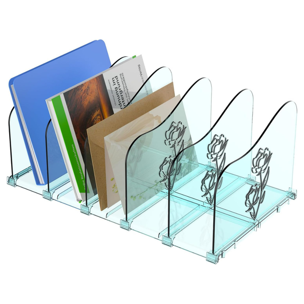 Cowvtuj Adjustable Rose Vertical File Organizer