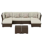 8-Piece Hand-Woven Resin Wicker Outdoor Furniture Set