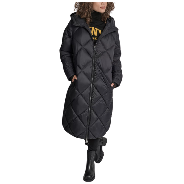 DKNY Women's Diamond Quilted Hooded Puffer Coat (4 Colors)