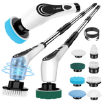 8-Brush Heads Cordless Electric Spin Scrubber