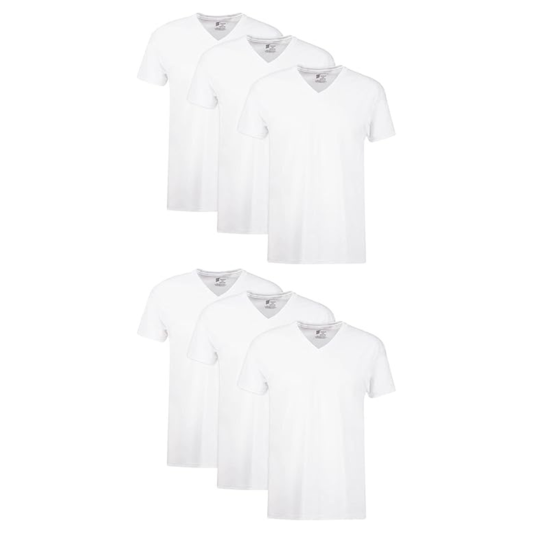 6-Pack Hanes Men's Cotton Moisture-Wicking Undershirts