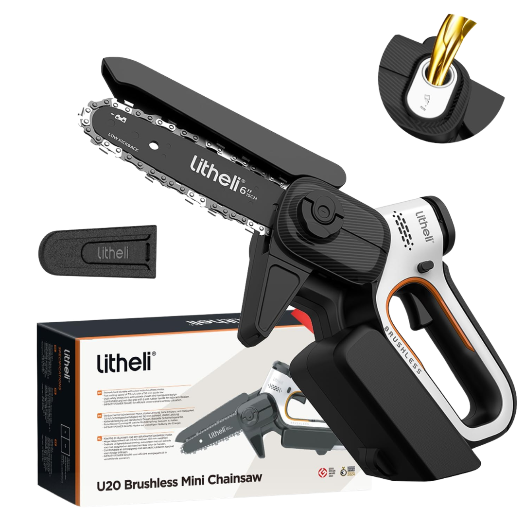 20V Litheli Mini Chainsaw 6" Brushless Cordless Chain Saw