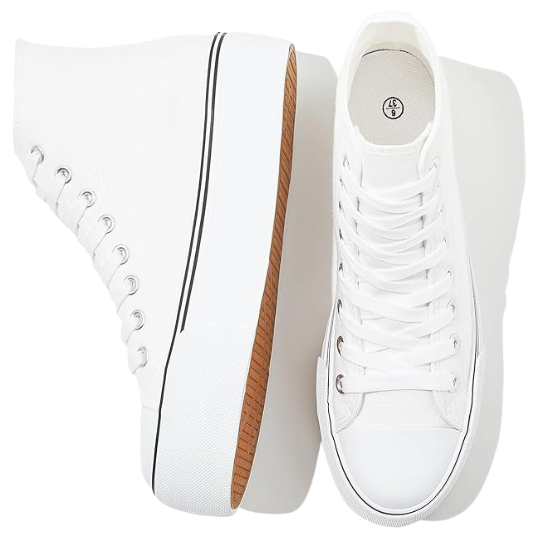 Women's High Top Canvas Platform Sneakers