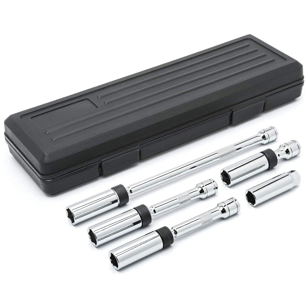 5-Pieces Gearwrench 3/8" Drive 6 Pt. Magnetic Swivel Spark Plug Socket Set
