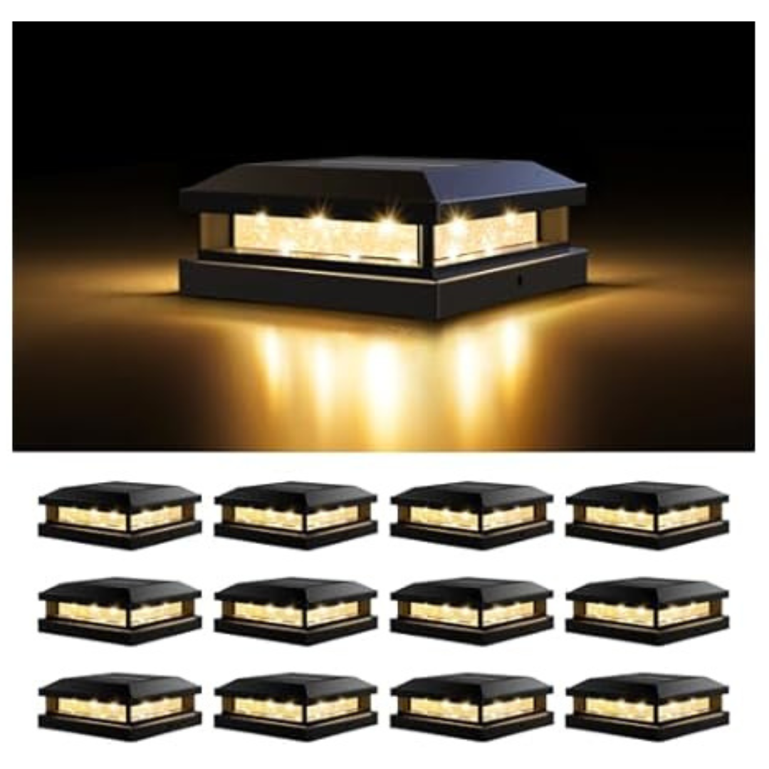 12-Pack Brightever Solar Post Cap Lights