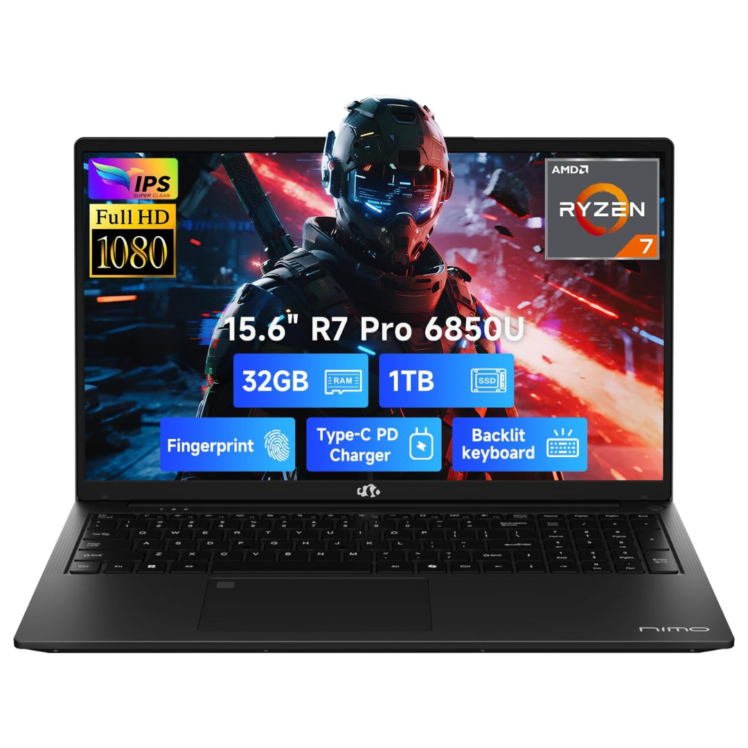 NIMO N15A 15.6" FHD Laptop (Ryzen 7 Pro 6850U / 32GB RAM / 1TB SSD)
