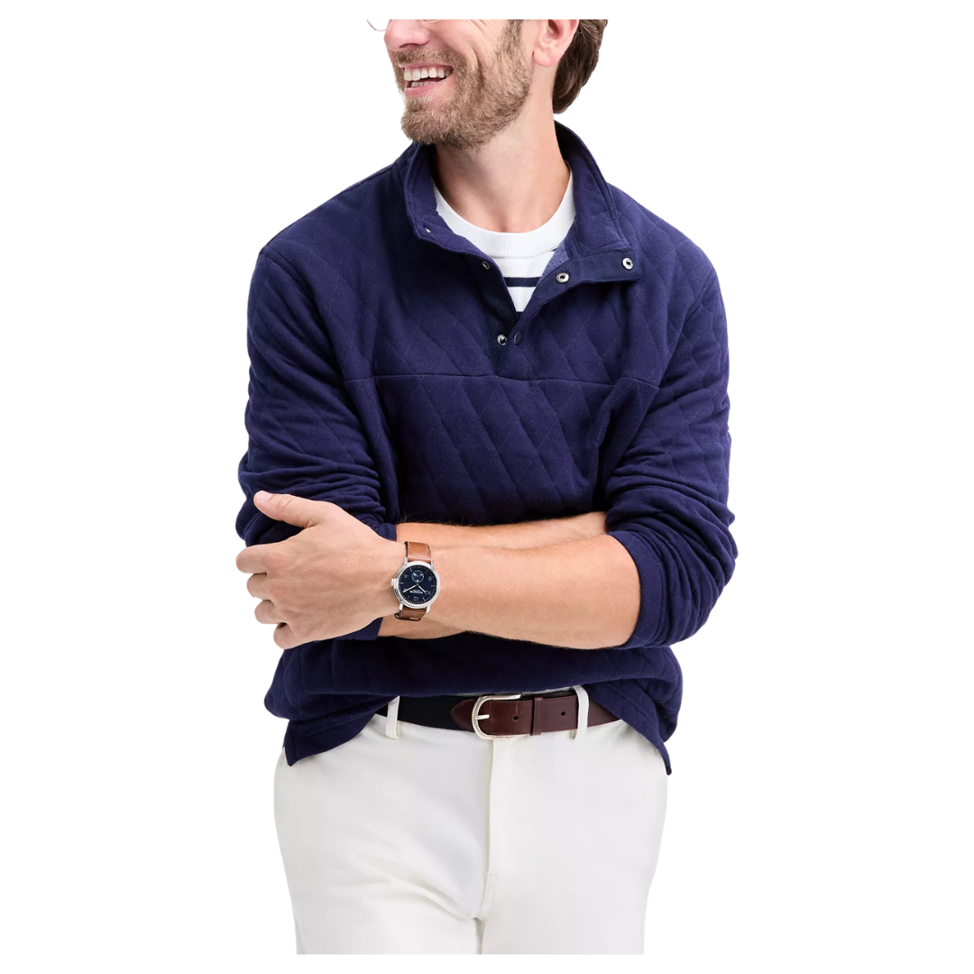 Club Room Men's Quilted Snap Mock Neck Sweater