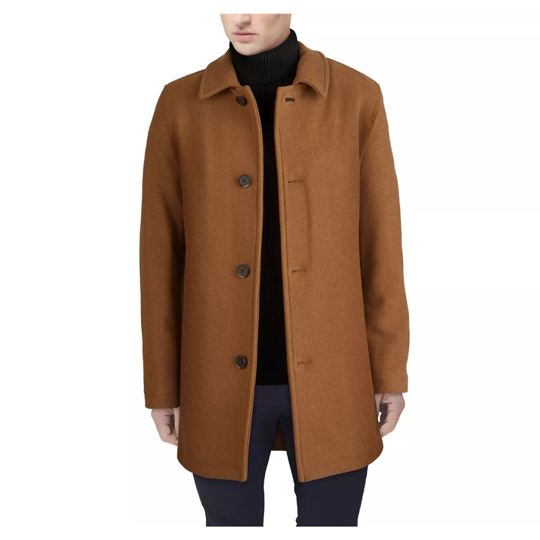 Cole Haan Men's Button Up Wool Plush Car Coat (4 Colors)