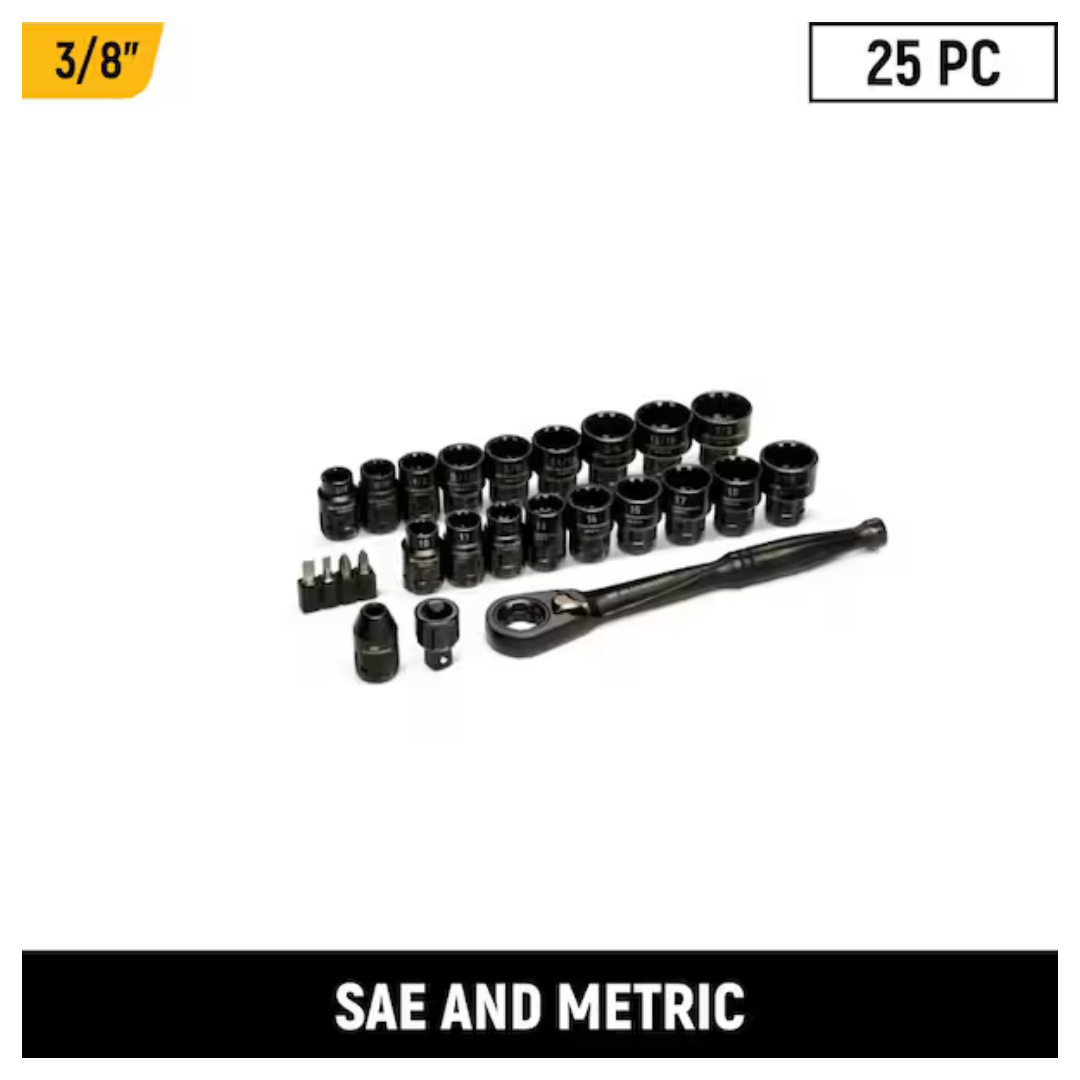 25-Piece Gearwrench 3/8" Drive Pass Through Ratchet & Socket Set (GWX6PT25)