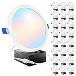 24-Pack 6'' 14W LED Canless Recessed Mount Ceiling Lights
