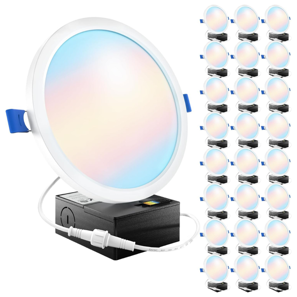 24-Pack 6'' 14W LED Canless Recessed Mount Ceiling Lights