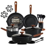 21-Piece Carote Ceramic Induction Cookware Set