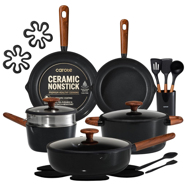 21-Piece Carote Ceramic Induction Cookware Set
