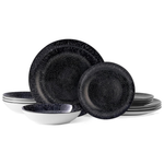 12-Piece Bestone Round Porcelain Dinnerware Set, Service For 4