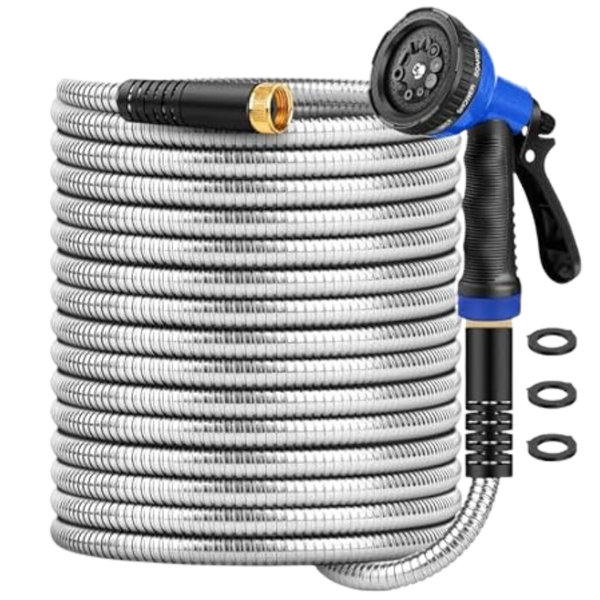 50 ft Gagalugec Flexible & Leak-Proof Stainless Steel Garden Hose