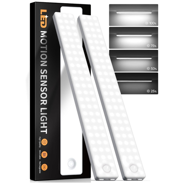 2-Pack 13" Auxoda Rechargeable Under Cabinet LED Motion Sensor Light