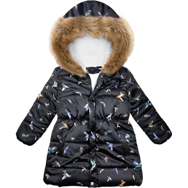 Miss Bei Girl's Flower Print Parka Outwear Hooded Jacket (Various)