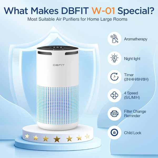 Dbfit H13 HEPA Air Purifier with Aromatherapy & Timer