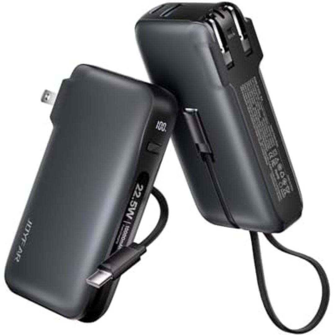 Joyfar 22.5W 10,000mAh Portable Charger w/USB-C Cable & Wall Plug