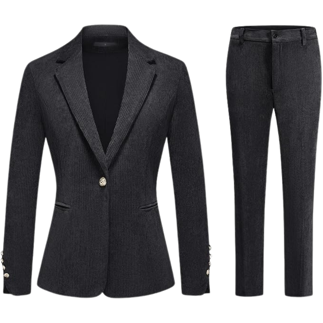 Women's 2 Piece Corduroy Professional Business Suit Set (Various)