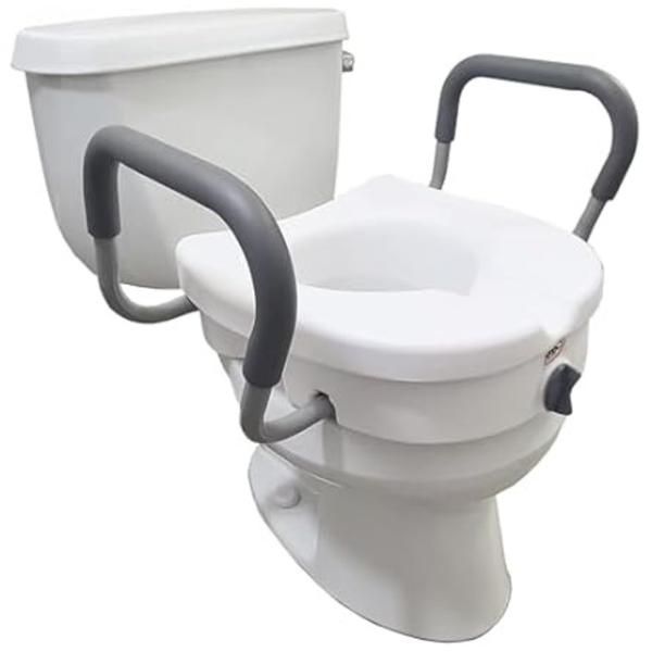 5" Carex E-Z Lock Raised Toilet Seat With Handles with Arms