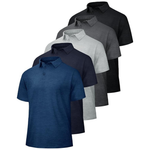 5-Pack Men's Quick Dry Moisture Wicking Golf Polo Shirts
