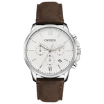 Men's Classic 6 Hand Chronograph Quartz Watch With Leather Strap