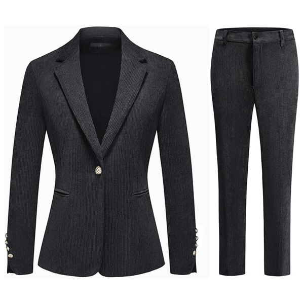 Women's 2 Piece Corduroy Professional Business Suit Set (Various)