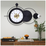 Anmotpe 36.8" X 22" Large Black Modern Wall Clock