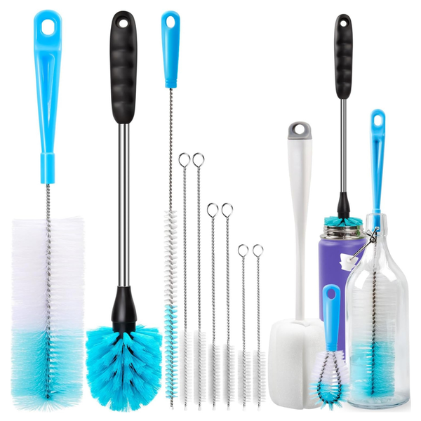 8-Piece Long Handle Bottle Brush Cleaning Set