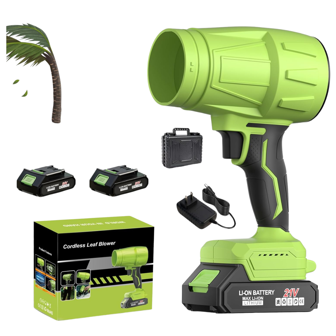 990000 RPM 21V Cordless Leaf Blower With 2x6.0Ah Batteries