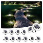 12-Pack SOLPEX Outdoor Waterproof 8 LED Solar Ground Lights