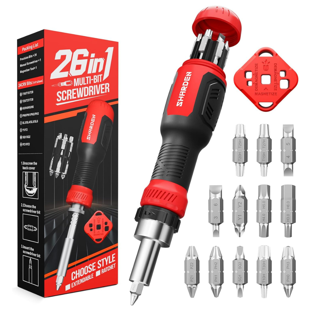 26-in-1 Sharden Ratcheting Screwdriver Set