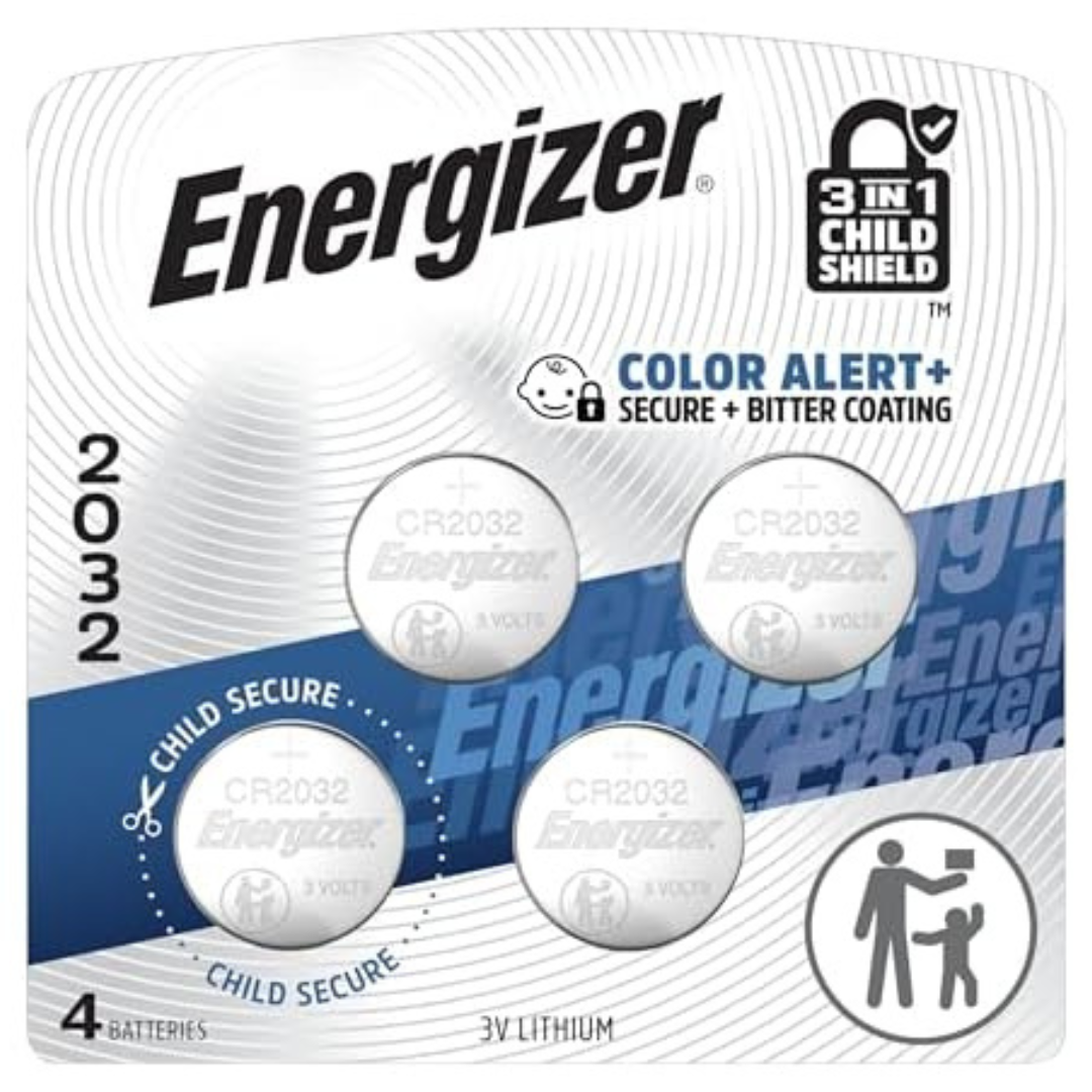 4-Pack Energizer CR2032 3V Lithium Coin Batteries