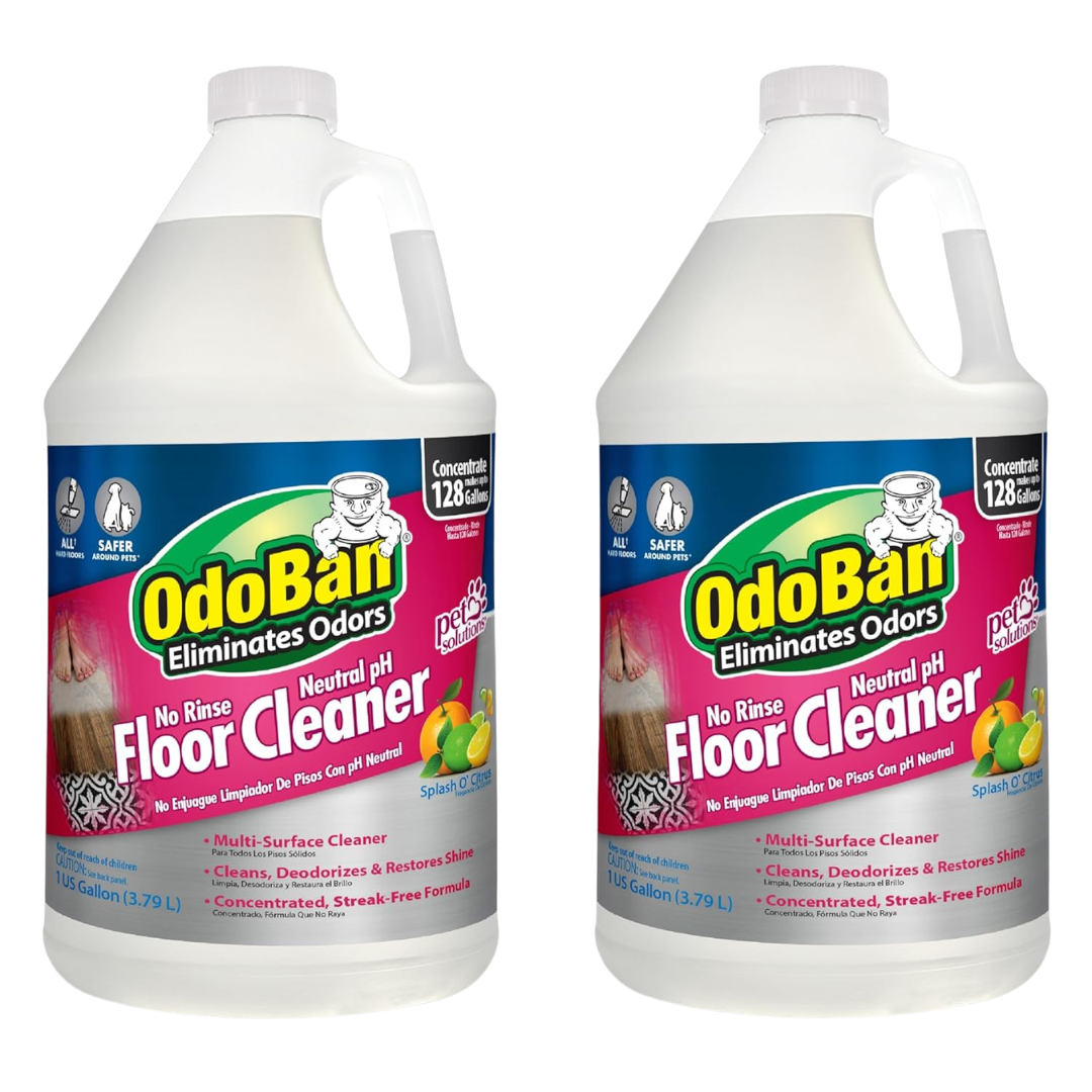 2-Pack 1-Gallon OdoBan Pet Solutions No Rinse Floor Cleaner Concentrate