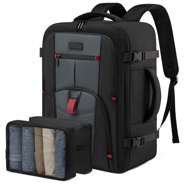 40L Men's Travel 15.6" Laptop Backpack W/ 2 Packing Cubes (2 Colors)